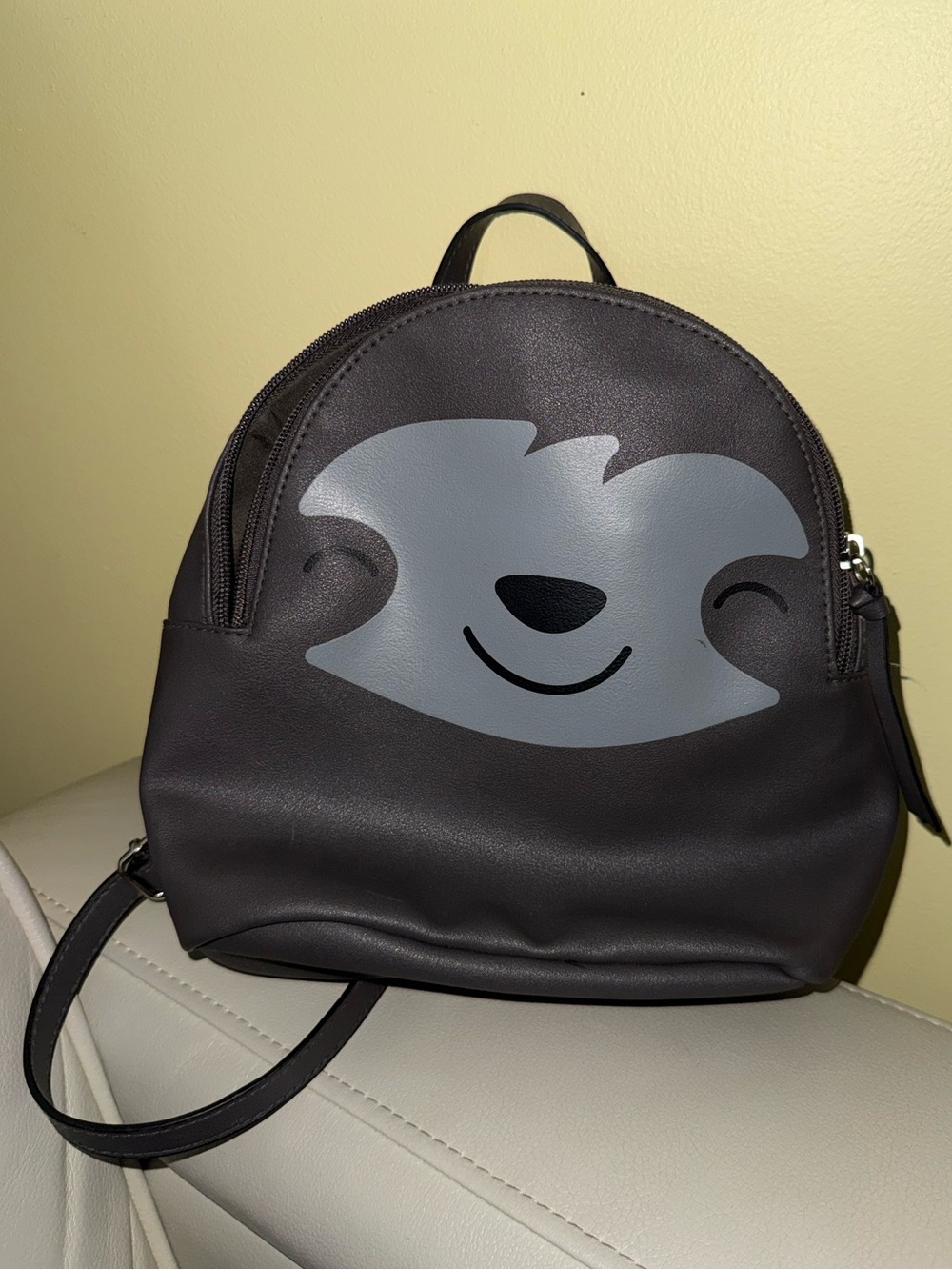 Cute Sloth Print Gray Mini Backpack